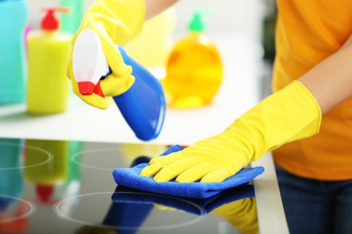 Professional carpet cleaning equipment used in a business setting